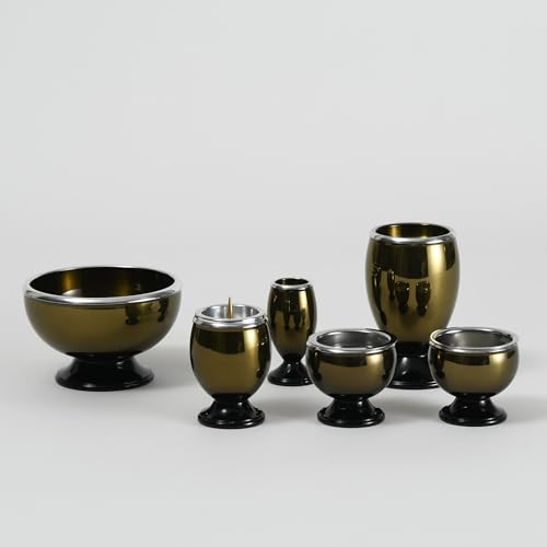 福和屋 モダン仏具 ホープ 具足 6点セット アルミ セピア 3.0寸 仏具 仏壇 基本セット 仏具セット