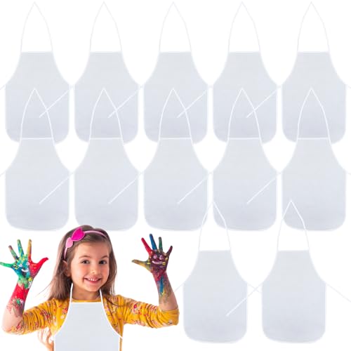 YILANJIN Delantal para Niños, 12Pcs Children Toddler Fabric Aprons, Kids' Artist Aprons, Impermeables Tela no Tejida para Manualidades Actividad de Pintura Artística Eventos Comunitarios