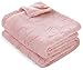 BORITAR Fluffy Fleece Throw Blanket for Women Girls 50x60 Inch - 3D Elegant Floral Pattern, Soft Plush Blanket for Couch, Bed, Office, Pink