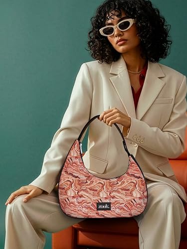Image of ZOUK Pixi Small Shoulder Bag | Vegan Leather Evening Bag for Women with Shoulder Strap, Zip Closure & Water-Resistant Lining | Stylish Handcrafted Purse |