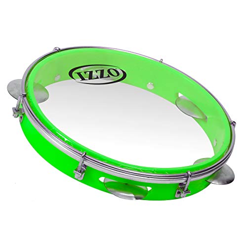 PANDEIRO 10 POL ABS VERDE NEON C/PELE TRANSPARENTE IZZO