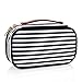 Small Cosmetic Bag,Portable Cute Travel Makeup Bag for Women and girls Makeup Brush Organizer cosmetics Pouch Bags-Black/White Stripes