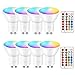 iLC LED Lampadine Faretto GU10 colorate Cambiare colore Lampadina RGB Bianco Dimmerabile Caldo 2700K Equivalenti a 40 W - 5 Watt RGBW Colori - Telecomando Incluso (Confezione da 8)