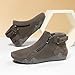 Ankle Booties for Women Boots Side Zipper Buckle Short Booties Comfortable Round Toe Flat Boot Non-Slip Running Walking Boot Outdoor Hiking Shoes Fashion Loafers Grey