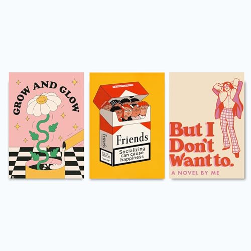 Image of Yellow Town India Vintage Botany Art Prints | Pack of 3 Premium A3 Posters with Wall Friendly Adhesive | Perfect for Bedroom, Living Room, Office & Study Desk Wall, Hostel & Dorm Decor | 300 GSM (Retro Dreams)