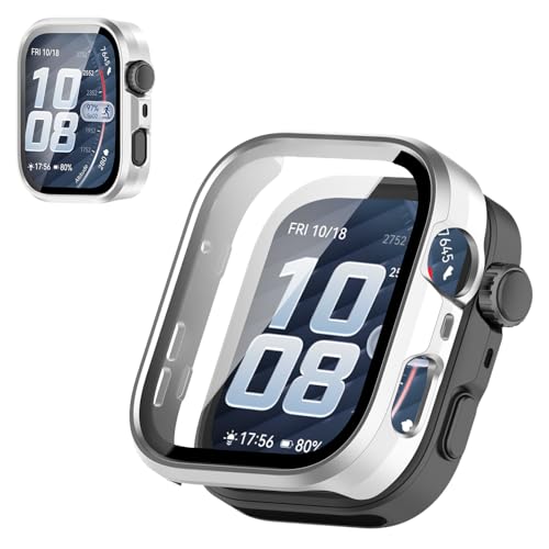 For HUAWEI Watch Fit 5 Pro �P�[�X �t�B����+PC�t���[�� ��̌^ �ی�J�o�[ �K���X�t�B���� ��̌^ �h�� �h�o�yHUKWIMO�z 3D�S�ʕی� �w��h�~ HD�����ߗ� ���ɋ��� �C�A�[�� �ɔ� �������� ���˒ጸ (������V