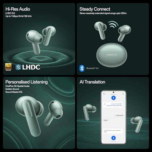 Image of OnePlus Buds 4 TWS Earbuds with Upto 55dB Real-time ANC, Adaptive Mode, Dual Drivers and DACs, 3D Audio, Upto 45hrs Music Playback, Dual-Device connectivity, 47ms Low Latency, Storm Gray