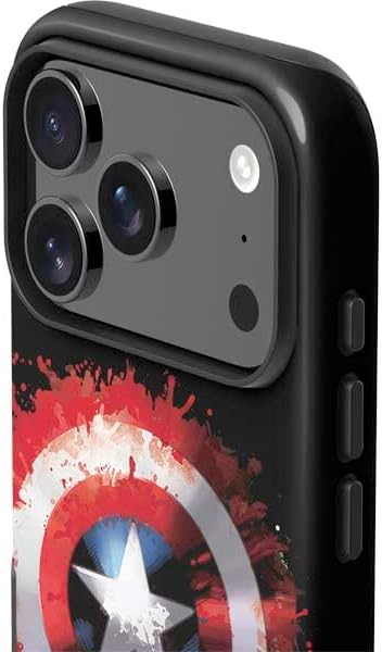 Skinit Impact Phone Case Compatible with iPhone 17 Pro Max - Officially Licensed Marvel Captain America Star Shield Design