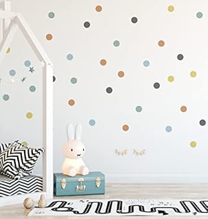 QuoteMyWall Chic Colour Polka Dot Wall Stickers For Nursery Rooms Children's Bedrooms Kids Wall Art Removable Dot Decals Peel & Stick (80 Pack)