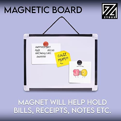 ZYBUX - A4 Whiteboard Wipe Whiteboard | Magnetic Board Mini Office, Home, Perfect for Notice Memo Lightweight, White Board Markers with Eraser and 2 magnets (29.5x22x2cm)