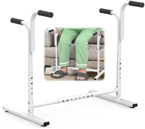 Adjustable Dual-way Handles Couch Chair Stand Assist for Seniors, Standing aid & Support Device, Chair Lift Assist Device for Elderly Mobility & Daily Living Stand to Sit(300LBs Loading, White)