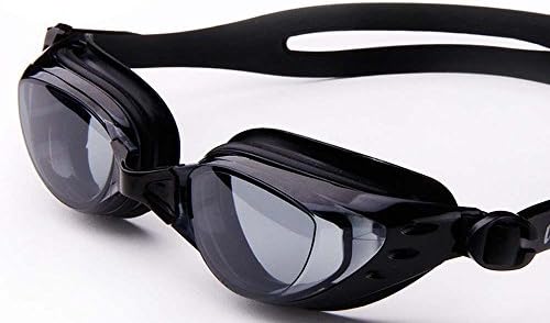myopia goggles swimming goggles anti-fog big box waterproof men and women / children (Black Transparent)