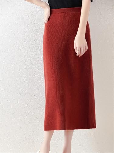 Women's Wool Knitted Skirt Slim Fit Versatile Winter Long Drawstring Skirt3