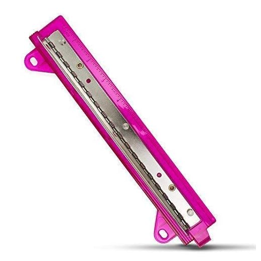 3 Hole Punch for Binders l Portable Paper Puncher with Ruler for Three Ring Folders (Pink)