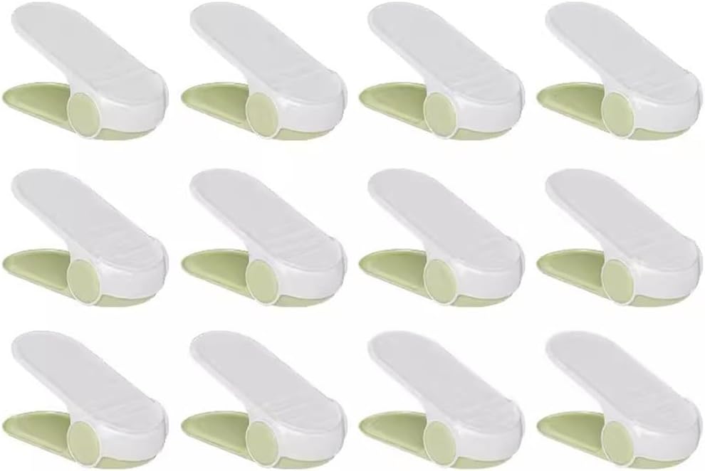Shoe Slots Organizer Double Layer Adjustable PP Shoe Slot Organizer, Suitable for Storing High Heels, Flats, and Tennis Shoes (Color : 12pcs, Size : 26X11.5X7CM)