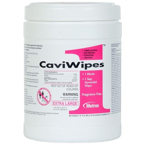 13-5155 CaviWipes1 Surface Disinfectant Towelette, 9" x 12" Size, X-Large (Pack of 6)
