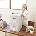 ZICOTO Decorative File Organizer Box Set of 2 - Collapsible Linen Filing Cabinets w/Handles Are Perfect to Store all Your Documents & Hanging File Folders - Portable Easy Slide Crates with Lid