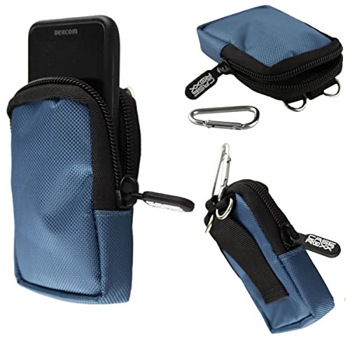 caseroxx Canvas Tasche kompatibel mit Dexcom G6 Receiver, Tasche (Canvas Tasche in blau)