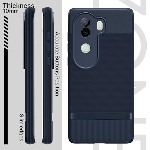 Image of Outlouders Back Cover for Vivo V40e 5G / iQOO Z9s 5G | TPU Soft Flexible Shockproof | Full Camera Protection Back Case (Blue)