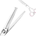Professional Home Hair Cutting Kit - Quality Home Haircutting Scissors Barber/Salon/Home Thinning Shears Kit with Comb and Case for Men and Women (Pink) - Image 3