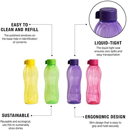 Tupperware Aqua Slim Bottle Set of 4 (500ML) - Image 4