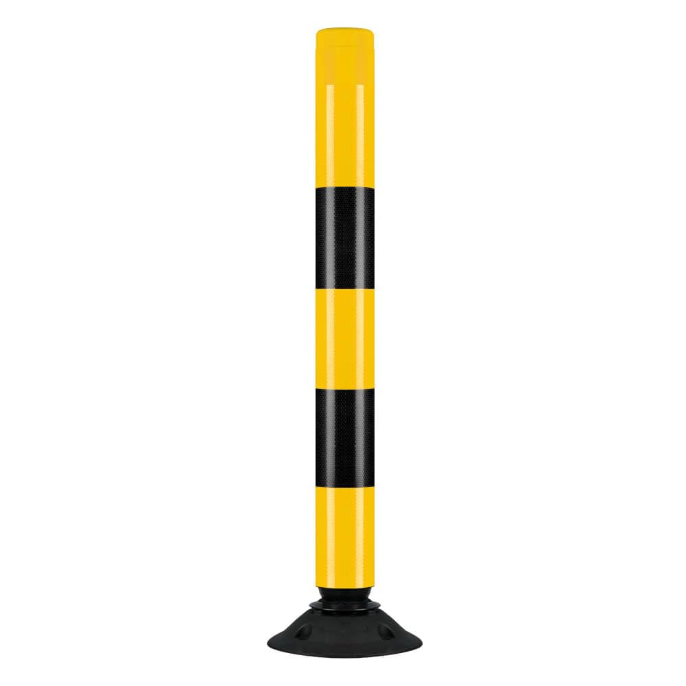 Verkehrs-Leitzylinder FLEX, neigbar, gelb/schwarz reflektierend, 100 cm, Art.-Nr. 610822 | Leitzylinder | Kunststoff Pfosten | Absperrpfosten