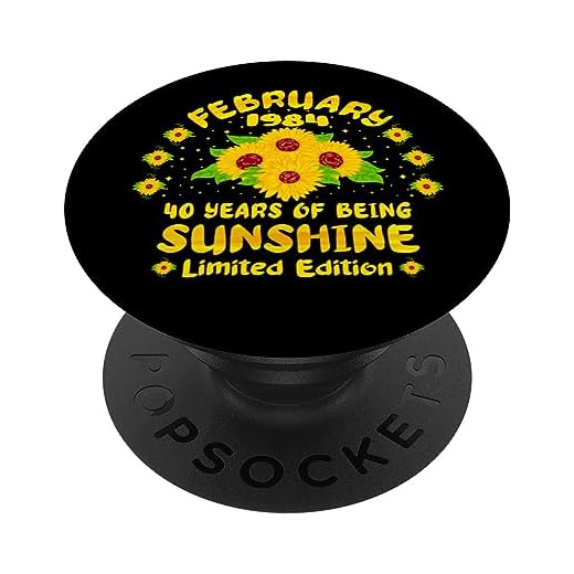 40 cumpleaños 40 años amante del girasol nacido en febrero 1984 PopSockets PopGrip Intercambiable