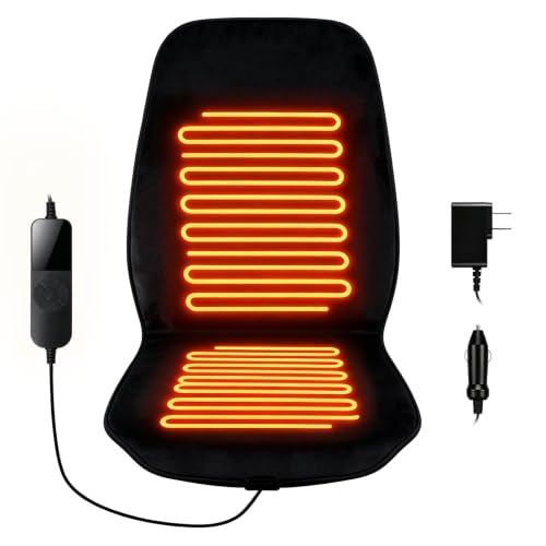 CradleTech Dark Black Heated Seat Cover Cushion with Heat Warmer,