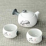 Quantité : 1 pot, 2 tasses Générique Service à thé Portable en céramique, idéal pour Le Bureau, la Maison ou comme Cadeau pour Un ami. Coffret à thé Chinois Kung Fu avec théière et Tasses. Service à thé en Porcelaine