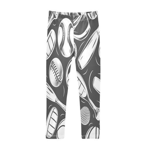 Toddler Girls Leggings Printed Yoga Pants Leggings Seamless Pattern with Different Balls Sport for Kids