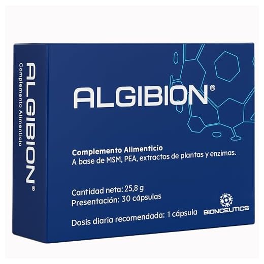 ALGIBION® Suplemento 100% Natural Analgésico y Antiinflamatorio | con PEA, MSM, Harpagofito, Boswellia y Enzimas Naturales | Reduce la Inflamación, Alivia el Dolor y Favorece la Recuperación Muscular