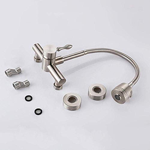 Robinet mural pivotant en acier inox 304 avec double commande eau