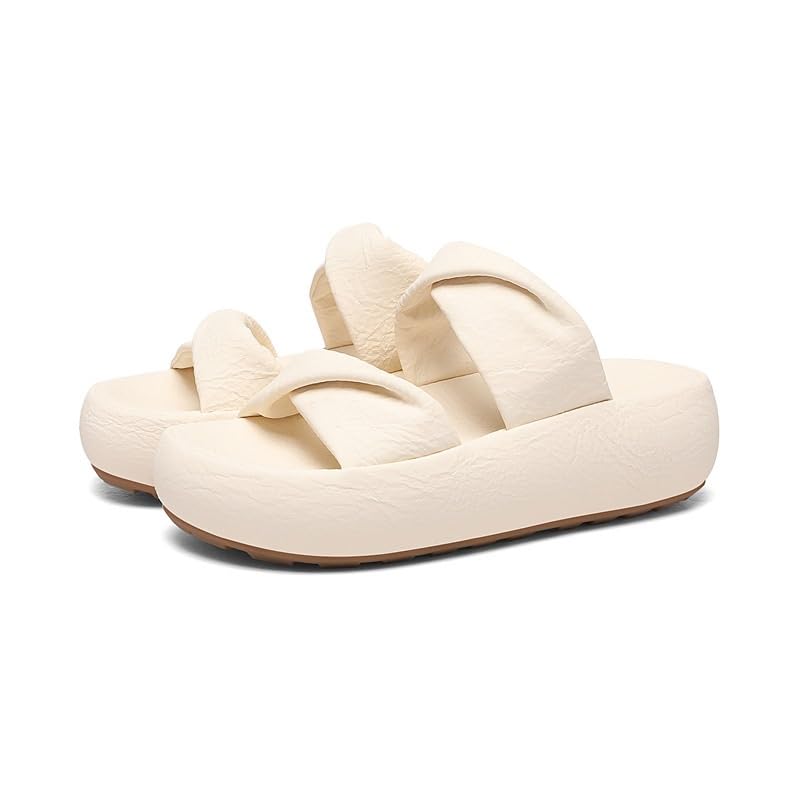 Genuine Leather Thick-Soled flip Flops for Women Outdoor Casual Beach Sandals for Travel Vacations Casual outings