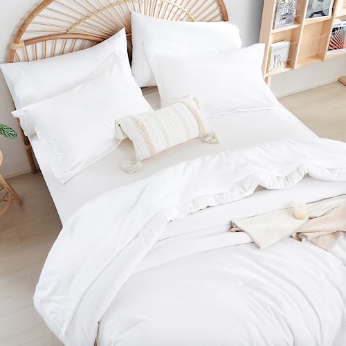Image of weigelia White Twin Comforter Set with Sheets - 5 Pieces Bed in a Bag Twin