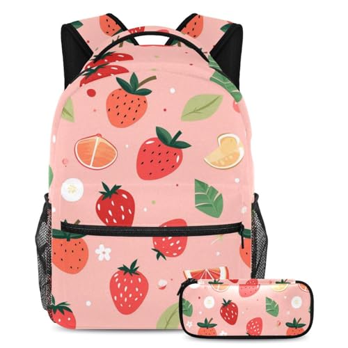 Sac à dos et trousse fruits rouges pour ado fille et garçon multicolore