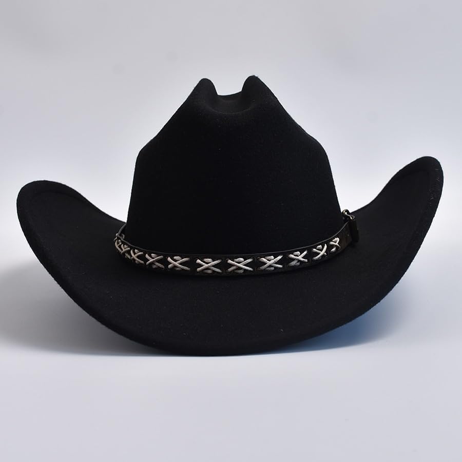 Vintage Big-Edge Western Cowboy Hats for Men Women Artificial Gentleman Cowgirl Jazz Hat