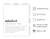 Poster Master Definition of Mindset Print - Dictionary Poster - Motivational Art - Typography Wall Design - Gift for Him & Her - Inspiring Decor for Living Room or Dorm - 8x10 UNFRAMED Wall Art