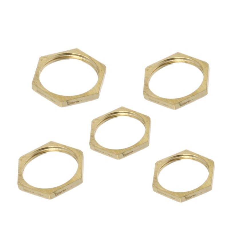 Set of 5 Copper Hex Pipe Nuts - 1/8", 1/4", 3/8", 1/2" and 3/4" Female Thread with Hex Cap for Plumbing (3/8")