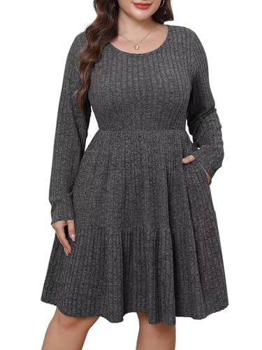 BELAROI Plus Size Fall Dresses for Curvy Women Sweater Dress