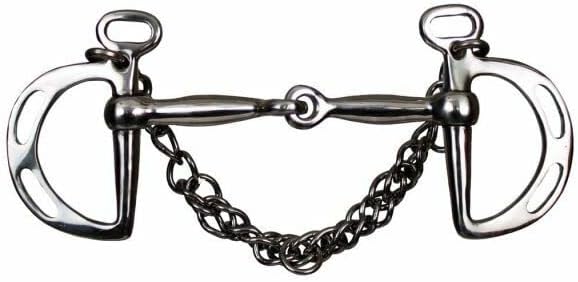 Showman Stainless Steel Snaffle Mouth Slotted Kimberwick Bit
