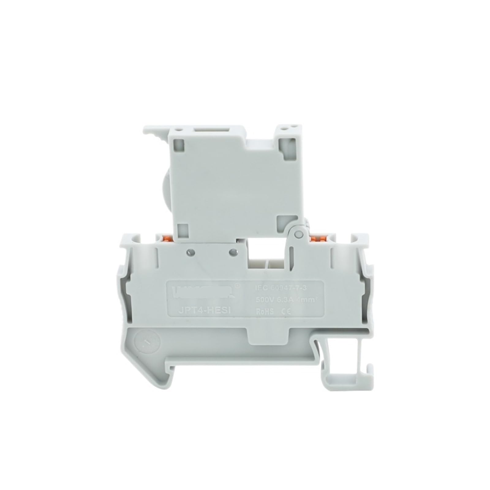 Bornier modulaire à fusible PT 4-HESI 5 x 20 mm, 10 pièces, connexion enfichable, câble de 4 mm, connecteur de rail DIN NS35 PT4-HESI 4 mm²(Gray,Without Fuse)