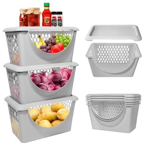 Onion and Potato Storage Bins with Lid(176oz) Christmas Gifts 3 Set Onion Storage Potato Storage Onion Holder Storage, Potato Bins for Kitchen Pantry Storage Bins Basket for Kitchen Pantry Organizers Cover