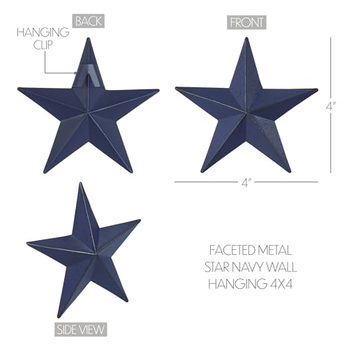 Vhcbrandspatrioticfacetedmetalstarnavywallhanging4x4independencedaydecoramericanstardesigndistressedappearancemetalwallhangingstarshapecountrynavy Urban Country Home Decor Vhc brands patriotic faceted metal star navy wall hanging 4×4 independence day decor american star design distressed appearance metal wall hanging star shape country navy urban country home decor