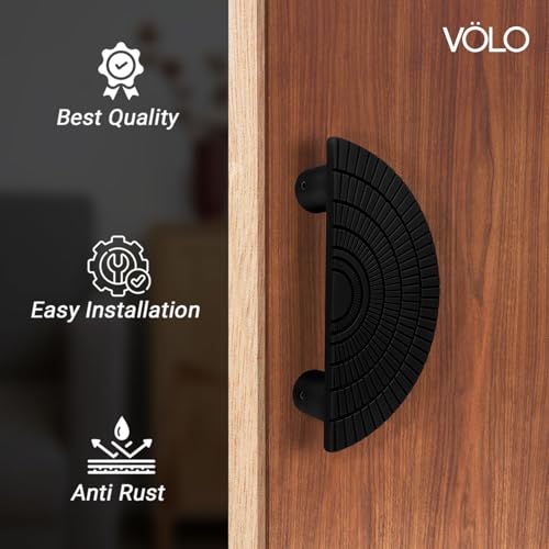 Image of VOLO Main Door Handle - Heavy Duty Pull Handle for Wooden & Glass Doors in Home, Office & Hotel Use (Model: S-626) - Pack of 1 Set (Black - 96MM)