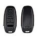 M.JVisun Genuine Leather Key Fob Cover For Audi A3 A6 A7 A8 A8L E-Tron Q7 Q8 RS6 RS7 S3 S6 S7 SQ7 SQ8 2018-2022 Car Remote Key Case With Key Ring Keychain Holder - Black