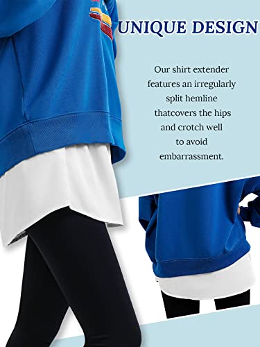 Monbessi Falda Camisa Falsa Mujer Abotonado Bajo de Camisa Cintura Elástica Negro/Blanco/Raya (M, Negro+Blanco)