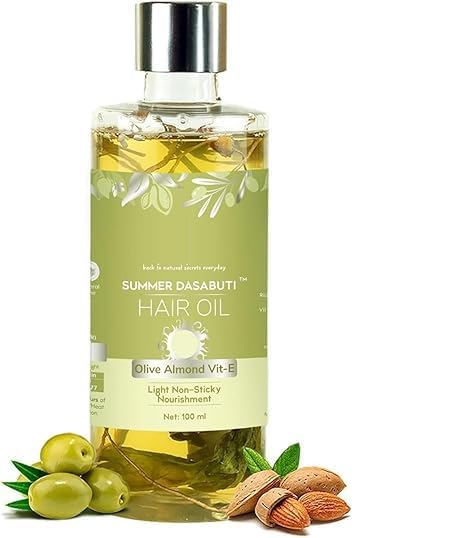 Olive Almond Summer Light Hair Oil With Vitamin E For Men & Women, All Hair & Scalp Types, No Paraffin, Mineral Oil, Preservatives & Chemicals-100ml