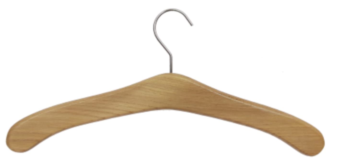 5 St. Garderobenbügel aus Eichenholz, Natur lackiert, (Eichenholz lackiert), vernickelter drehbarer Metallhaken, Made in Autria (EU)