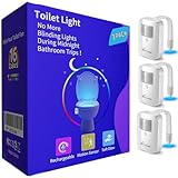 Witshine Toilet Light Motion Sensor Activated 3Pack, Rechargeable Color Changing LED Night Lights Inside Toilet Bowl, Cool Gadgets for Bathroom Accessories, Unique Stuff for Men and Kids Birthday