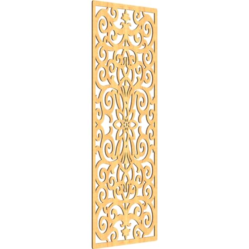 Image of Buel Decorative Pierced Fretwork Wood Wall Panels, 29 3 /8 inchW x 74 3 /8 inchH x 1 /4 inchT, Cherry